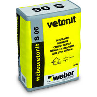 WEBER.VETONIT S 06 (VETONIT S 06) - ВЕБЕР - Цементный раствор weber.vetonit S 06 используется для выравнивания и ремонта бетонных стен, потолков и полов снаружи и внутри помещений, для устранения дефектов заливки